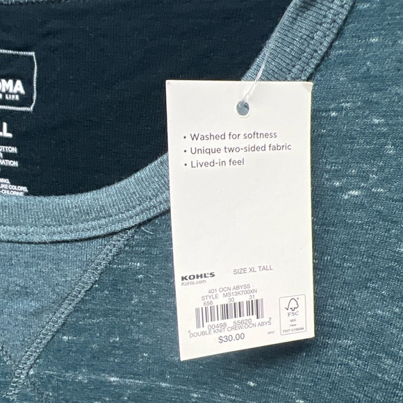 NWT Sonoma Supersoft Double-Knit Crew Long Sleeve - Picture 4 of 5